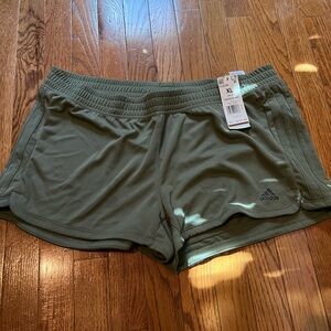 Adidas women 3 stripes olive green shorts, Size:XL